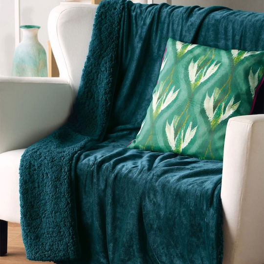 Kentia Stylish Ivanna Decke Sherpa Couch 130x170cm Grüne