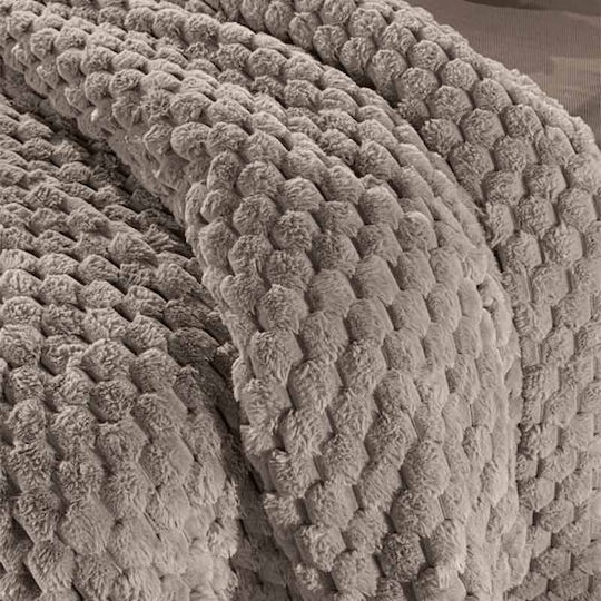 Guy Laroche Elixir Furry Blanket King Size 260x240cm Taupe