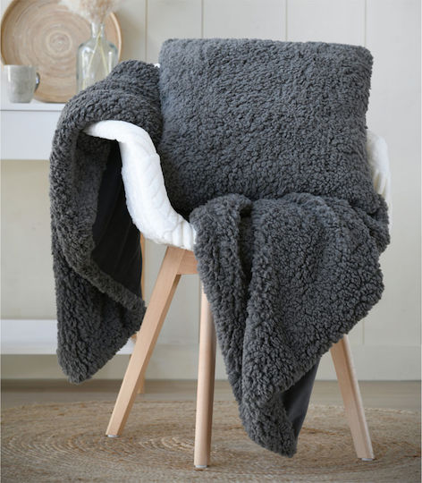 S-f Dudley Fleece Blanket Sofa 130x150cm Souris