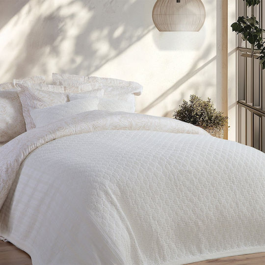 Nef-Nef Homeware Ventora Κουβέρτα Υπέρδιπλη 230x250εκ. Ecru
