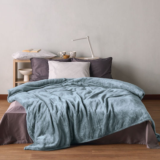 Kentia Yolanda Pătură Catifea King Size 260x240 cm Denim
