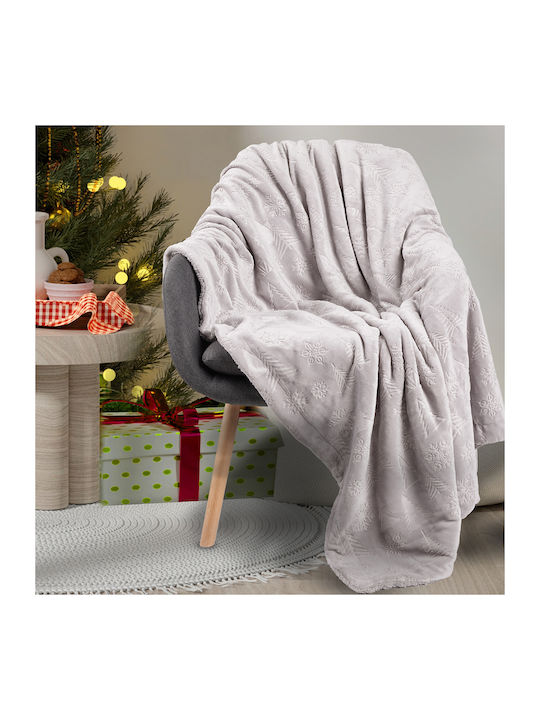 Das Home Christmas 1373 Fleece Blanket Sofa 130x170cm Gray