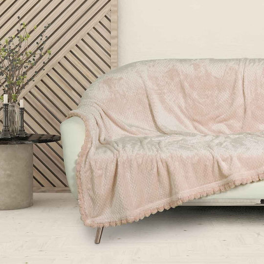 Das Home Winter 1185 Fleece Blanket Sofa 130x170cm White