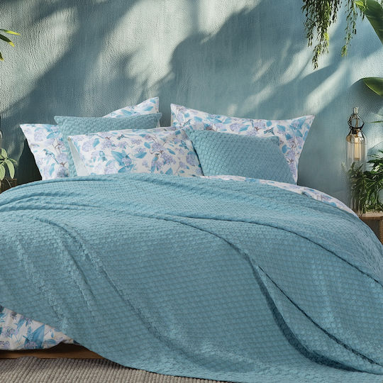 Nef-Nef Homeware Elmer Κουβέρτα Πικέ Υπέρδιπλη 230x240εκ. Aqua