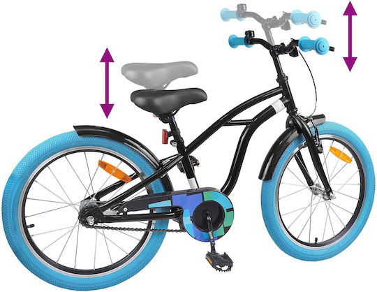vidaXL 22" Παιδικό Mountain Bike Μαύρο
