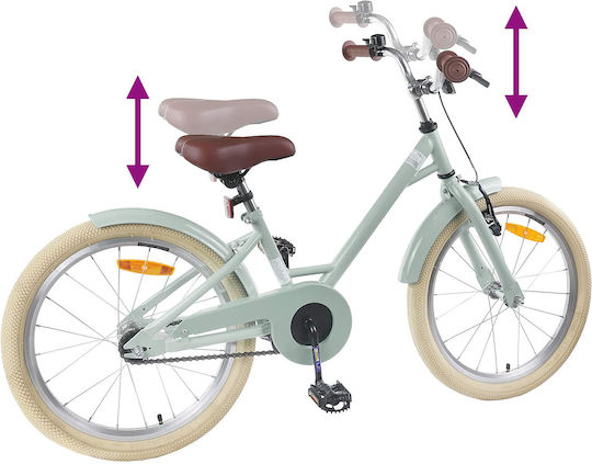 vidaXL 18" Детски Градски Велосипед Зелен