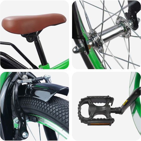 vidaXL 18" Kinderfahrrad Mountainbike Grün