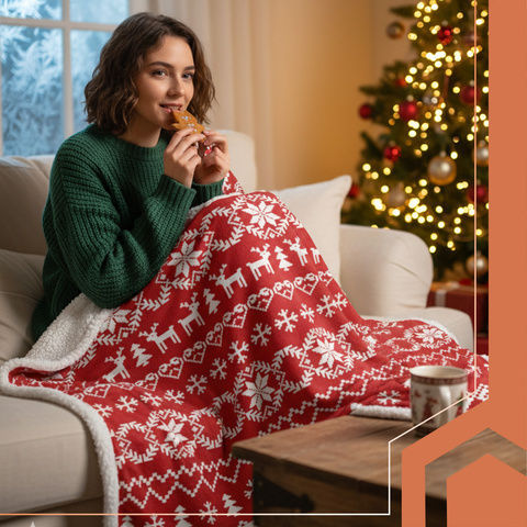 Ruhhy Κουβέρτα Fleece Καναπέ 130x170εκ. Κόκκινη
