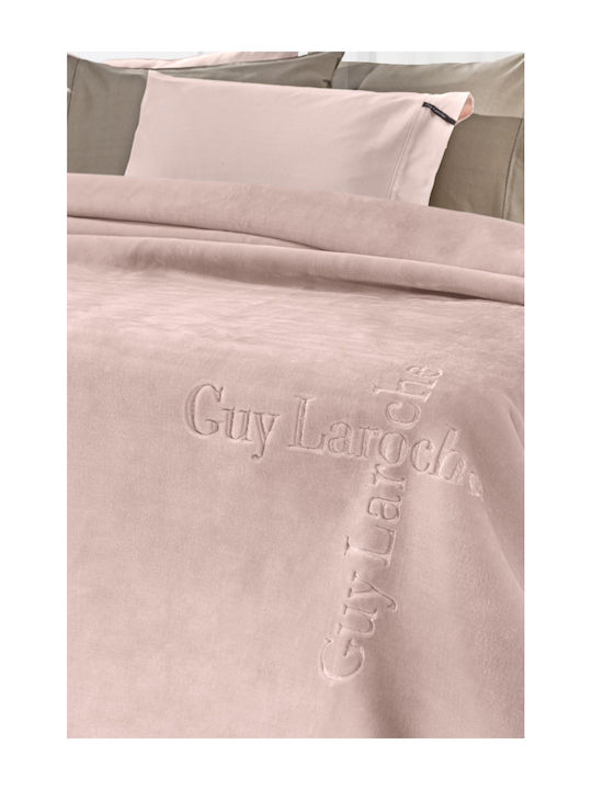Guy Laroche Velvet Blanket Single 160x220cm Pink