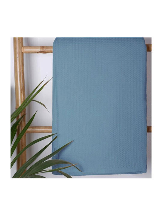 Κουβέρτα Πικέ Cotton Blue Υπέρδιπλη 230×265 Sunshinehome