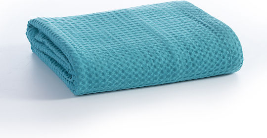 Nef-Nef Homeware New Golf Κουβέρτα Πικέ Μονή 160x240εκ. Dusty Aqua