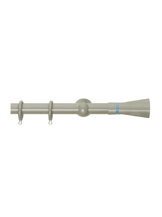 Zogometal Μεταλλικό Κουρτινόξυλο Color More Mat Collection Μονό Φ25mm 240εκ. Γαλάζιο / Γκρι