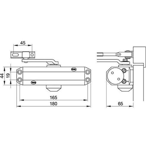 Yale Door Closer for Doors up to 85cm and 60kg Brown