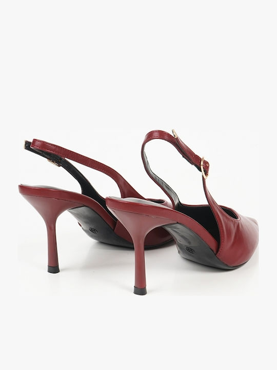Pointed Toe Burgundy Heels