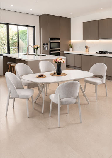 Сет Маси и Столове Traverter Бял Модерен 170x90x75см