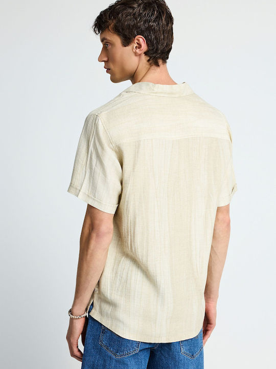 Short Sleeve Linen Shirt Ecru