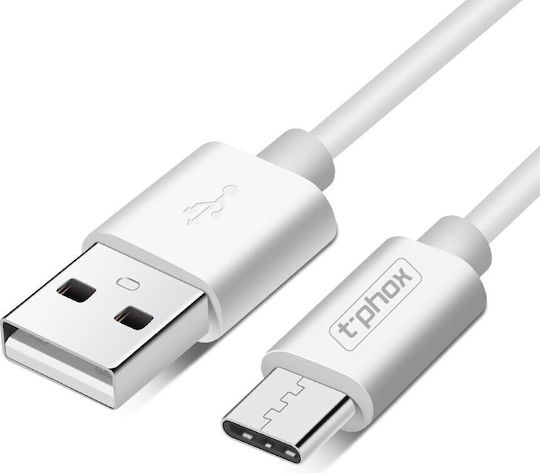 T-Phox USB 2.0 Cable USB-C Male - USB-C White 1m