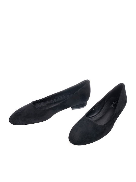 Women's Pointed Toe Ballerina Shoes in Black Colour