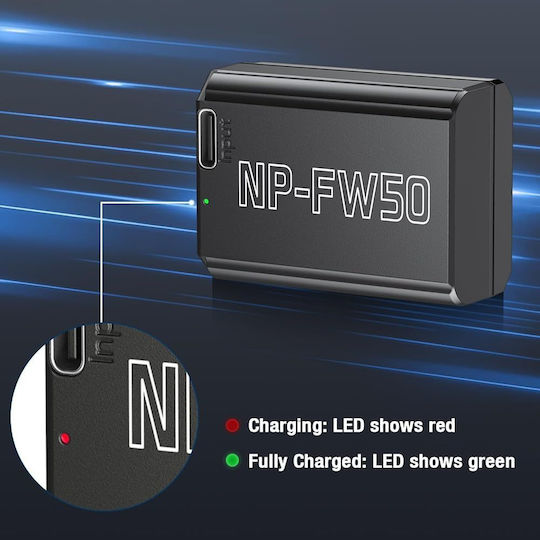 Powerextra Np-fw50 1500mah Battery Type-c Fast Charging Compatible Sony