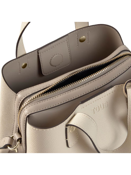 City Leather Women's Shoulder Bag Beige