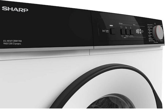 Sharp Πλυντήριο Ρούχων 9kg με Τεχνολογία Ατμού 1200 Στροφών ES-NFA912BW1NA