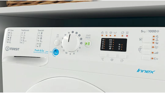 Indesit BWSA 51051 W EU N Πλυντήριο Ρούχων 5kg 1000 Στροφών