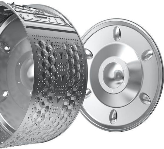 Midea Πλυντήριο Ρούχων Άνω Φόρτωσης 8kg με Τεχνολογία Ατμού 1300 Στροφών Drum Clean MF100T80B/W-GR