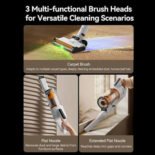 Deerma T20 FLIP Rechargeable 2 in 1 Stick & Handheld Vacuum 22.2V White