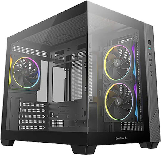Deepcool CG330 3F Gaming Mini Tower Κουτί Υπολογιστή με Πλαϊνό Παράθυρο και ARGB Φωτισμό Μαύρο