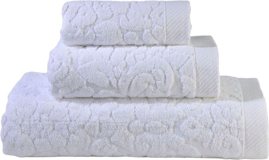 Down Town Home Set of Bath Towels 3 pcs Classic 600 White Weight 600gr/m²