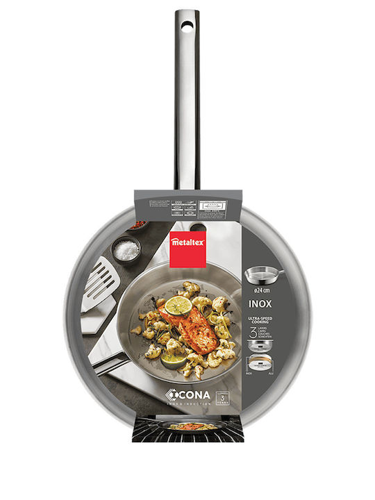 Metaltex Icona Stainless Steel Pan 24cm