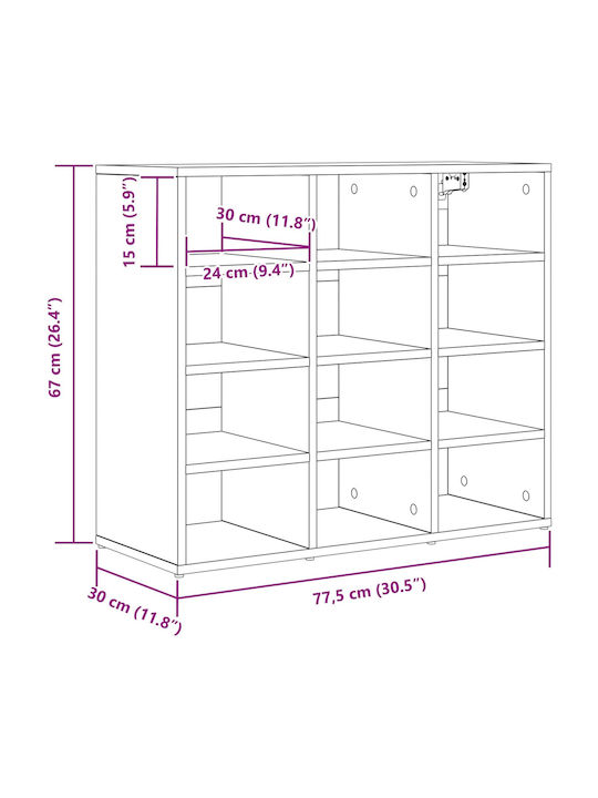 Дървен Обувна рафт 52.5x30x50см