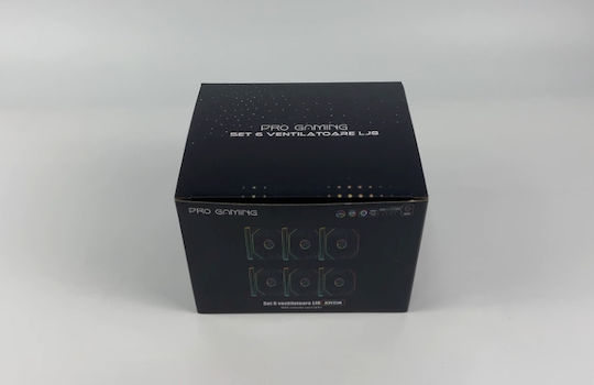 ProGaming PGRLJ8 Ventilator Pentru Carcasă Lamă Inversată 120mm (1800rpm / 41.7cfm) cu Iluminare ARGB și Conexiune 4-Pin PWM 6 buc + Controler PWM / Telecomandă