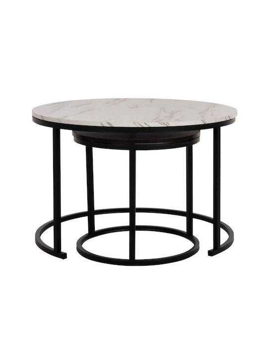 Set Zigon Rotund Din Lemn Negru 2 Buc M80xL80xÎ48cm