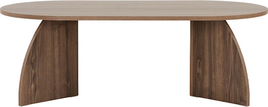 Οβάλ Κεντρικό Τραπεζάκι Melina από Μασίφ Ξύλο Venezia Walnut Μ120xΠ60xΥ40εκ.
