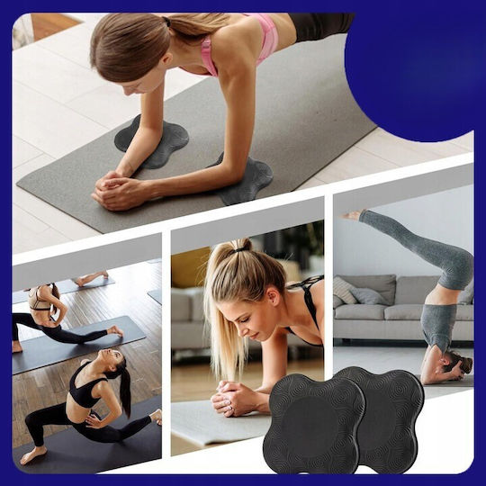Set 2 Perne De Exerciții Pilates Yoga Zola Protecție Articulară Poliuretan Antiderapant 20x2 Cm Gri Închis
