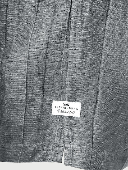 Short Sleeve Linen Shirt Gray