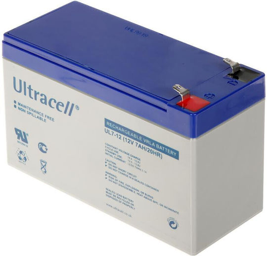 Ultracell UPS Battery with Capacity 7Ah and Voltage 12V 1pcs