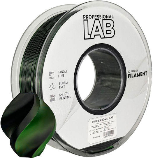 Filament Silk PLA Imprimantă 3D Profesional Lab 1 Kg 1.75 Mm Dublu Culoare Verde Negru