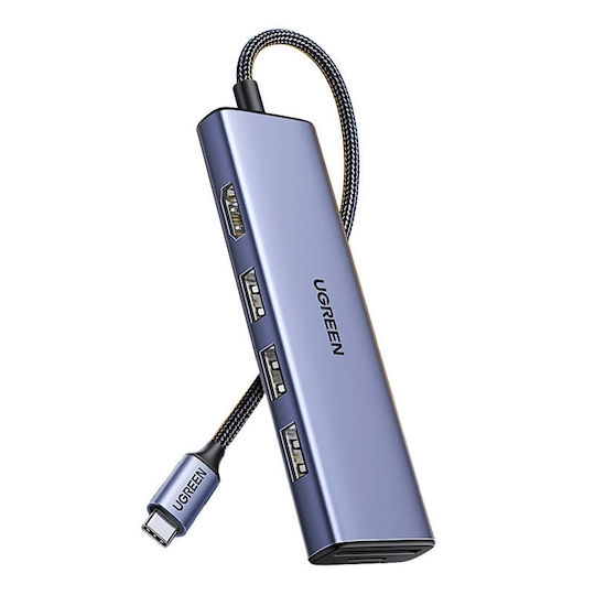 Ugreen Cm511 USB-C Docking Station με HDMI 4K PD Ethernet Γκρι