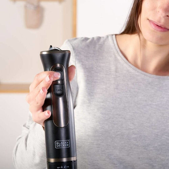 Black & Decker Handmixer mit Inox-Stab 800W Schwarze