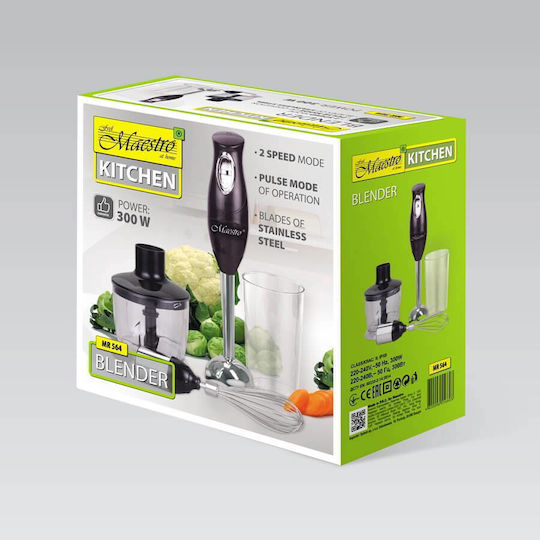 Maestro MR564 Blender De Mână Cu Tijă Din Inox 300W Negru