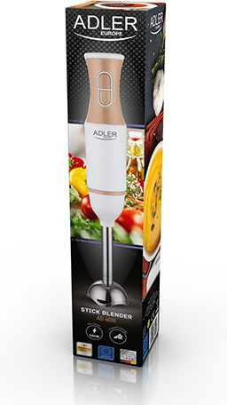 Adler Blender De Mână Cu Tijă Din Inox 500W Alb