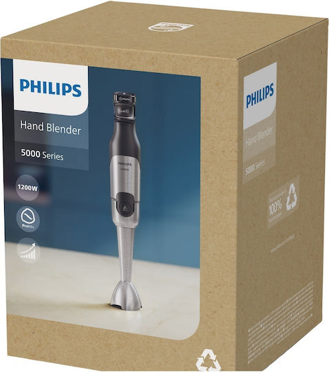 Philips 5000 Series Ραβδομπλέντερ με Ανοξείδωτη Ράβδο 1200W Ασημί