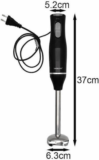 Sokany WK-1708 Ραβδομπλέντερ με Ανοξείδωτη Ράβδο 400W Μαύρο