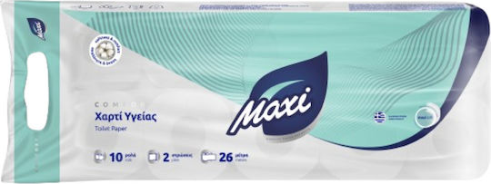 Maxi Touch Silk Χαρτί Υγείας 10 Ρολά 2 Φύλλων 7 Συσκευασίες (78gr/Ρολό)
