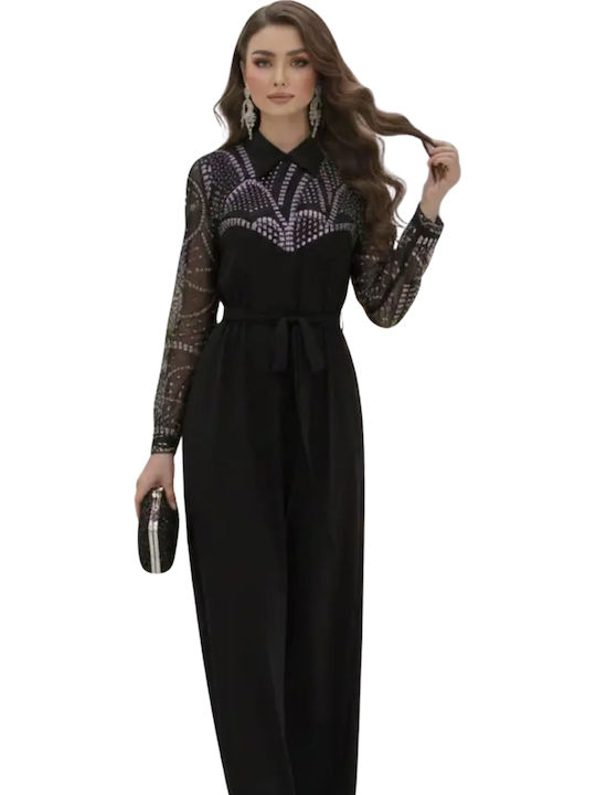 Maxi Dress for Wedding Christening with Tulle Black