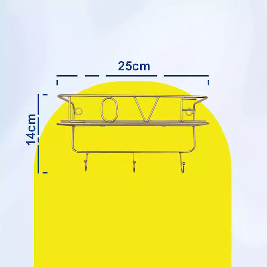 Gold Wall Shelf 25x11x14cm