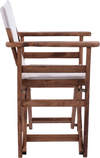 Director's Chair Wooden Walnut With Ecru Cloth 57x54x88.5cm