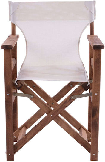 Director's Chair Wooden Walnut With Ecru Cloth 57x54x88.5cm